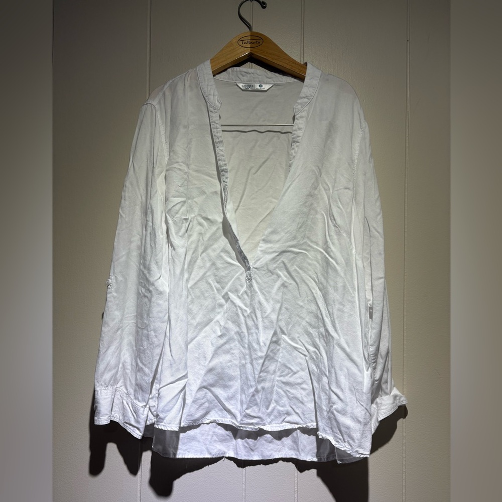 Riders Lee white tencel blouse 1X